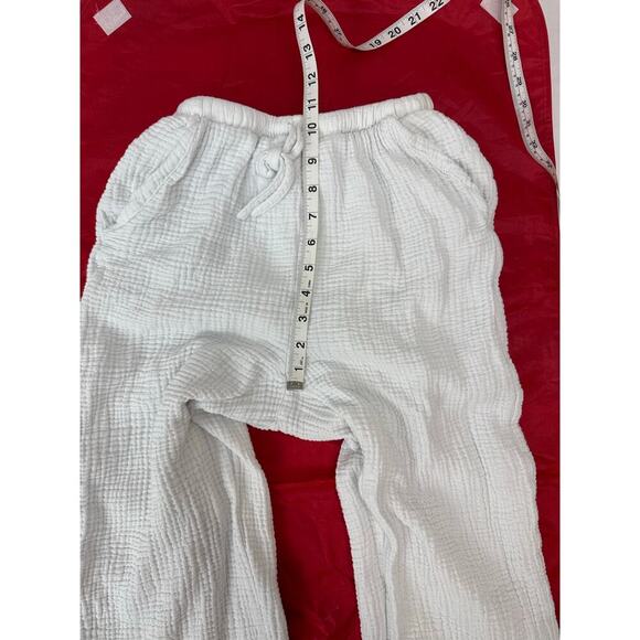 Waffle Knit Pants 100% Cotton Drawstring White Pockets Shein Size 2 XS - Picture 8 of 8